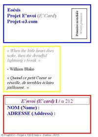  Image 6.   Projet « E'nvoi », étape 11. Impression sur une feuille qui sera collée, au verso et à gauche, de l’adresse de l’expéditeur.