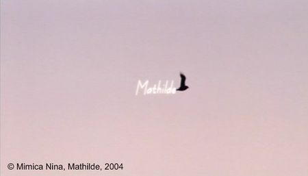 Mathilde, plan 1857.  Sur un ciel bleu et limpide, une mouette signe la fin du film : Mathilde. En voix off, Mahtilde dit : « Vous voyez. Ca marche ! »