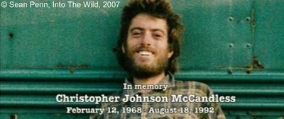 Photogramme 102 : Into The Wild, plan 1814. « Cet autoportrait était dans son appareil photo. » En mémoire de Christopher Johnson McCandless. 12 février 1968 - 18 août 1992.