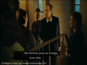 Les Femmes du 6ème étage de Philippe Le Guay. Photogramme 13. M. Joubert rencontre les femmes sympathiques du 6ème.