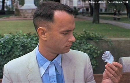 Forest Gump. Une plume blanche inaugure et termine le film.