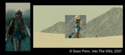 Photogramme 44 : Into The Wild, plan 925. Christopher est au Mexique. Il traîne derrière lui son canoë. Il va passer 36 jours dans une grotte et il va perdre son canoë durant une tempête. Il décide de revenir sur ses pas et de retourner dans son pays.